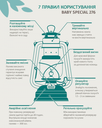Гасова лампа Feuerhand Baby Special 276 Коричневий (276-bronze) | Фото 5