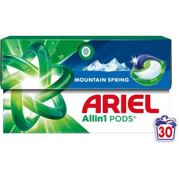 Купить стиральное средство Капсули для прання Ariel Pods All-in-1 Гірське джерело 30 шт чистота та свіжість | Фото 1