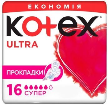 Гігієнічні прокладки Kotex Ultra Dry Super Duo 16 шт (5029053542652) | Фото 1