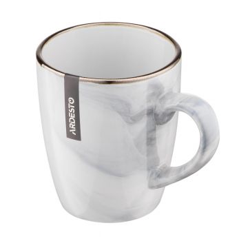 Чашка ARDESTO Marmo, 390 мл, біла, кераміка (AR2939MRW) Купить чашку, кружку Чашка ARDESTO Marmo, 390 мл, біла, кераміка (AR2939MRW) | Фото 3