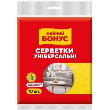 Серветки віскозні Файний бонус 10 шт (4820048485302) | Фото 1