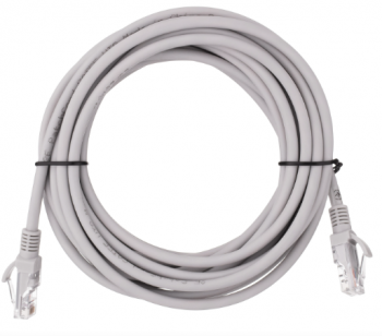 Патч-корд 2E САТ 5e, UTP, 3м, 26AWG, RJ45, 7/0.16, Cu, LSZH, сірий (2E-PC5ECU-3LSZH-GRY) | Фото 1