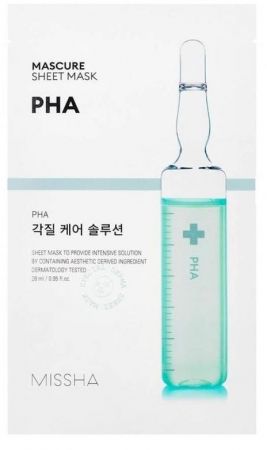 Маска-пілінг для обличчя MISSHA Mascure Peeling Solution Sheet Mask PHA 27 мл (8809581456563) | Фото 1